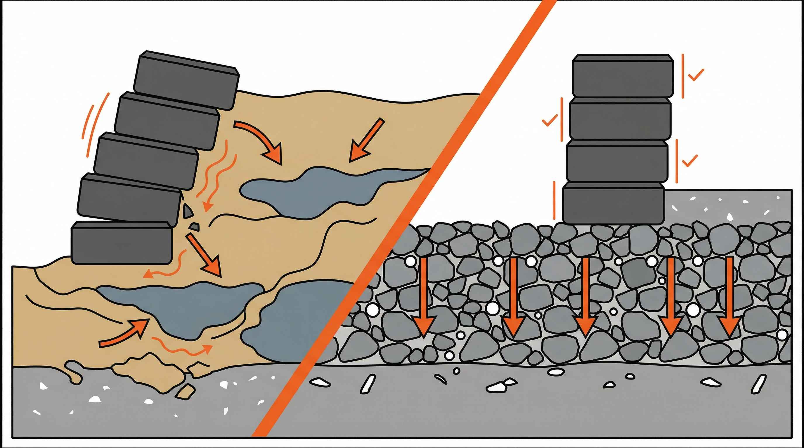Best Retaining Wall Base Materials and Why Polymeric Sand Won't Work