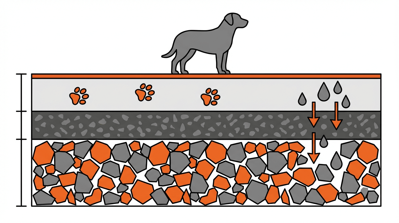 Can gravel be used for a dog run base