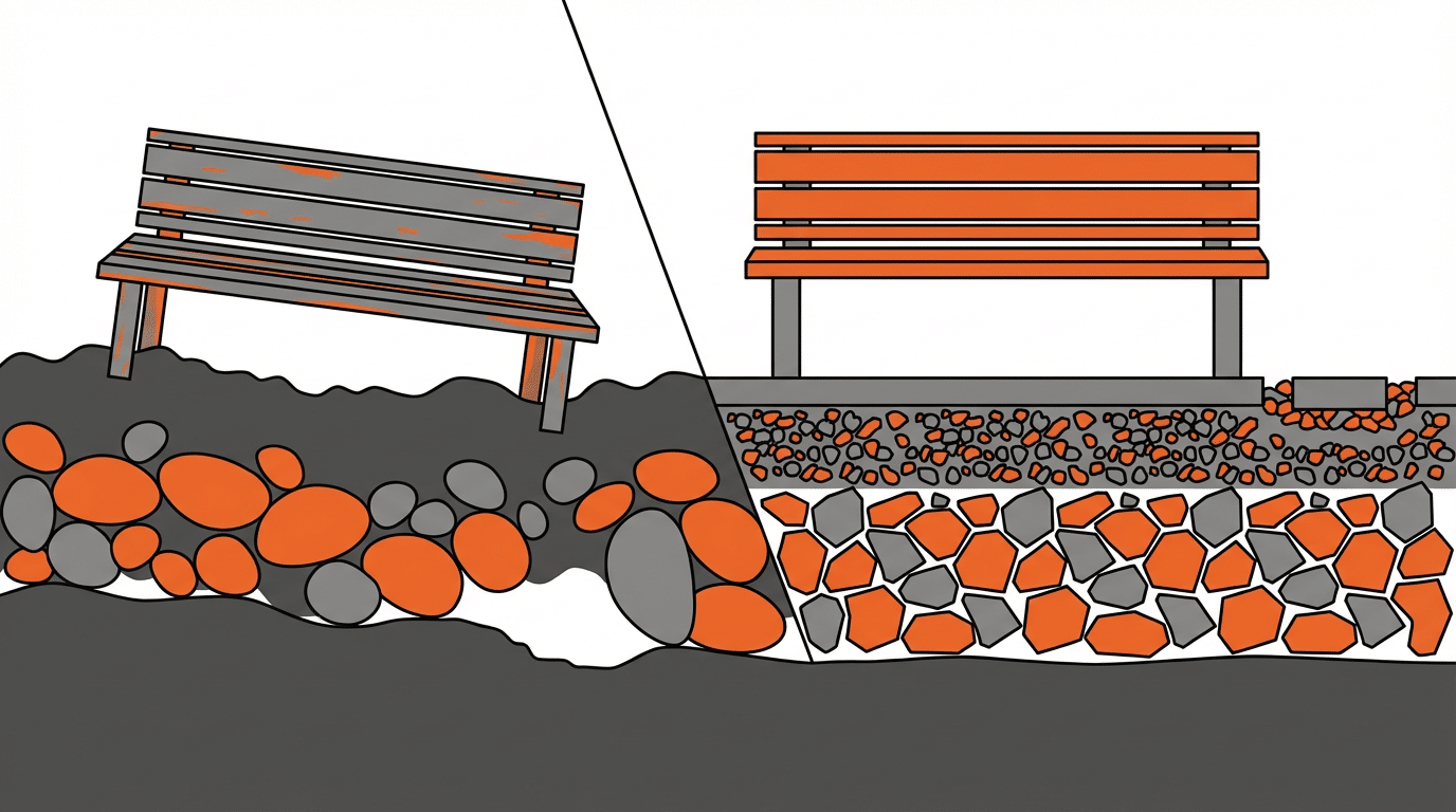Can gravel be used for outdoor seating area base projects?