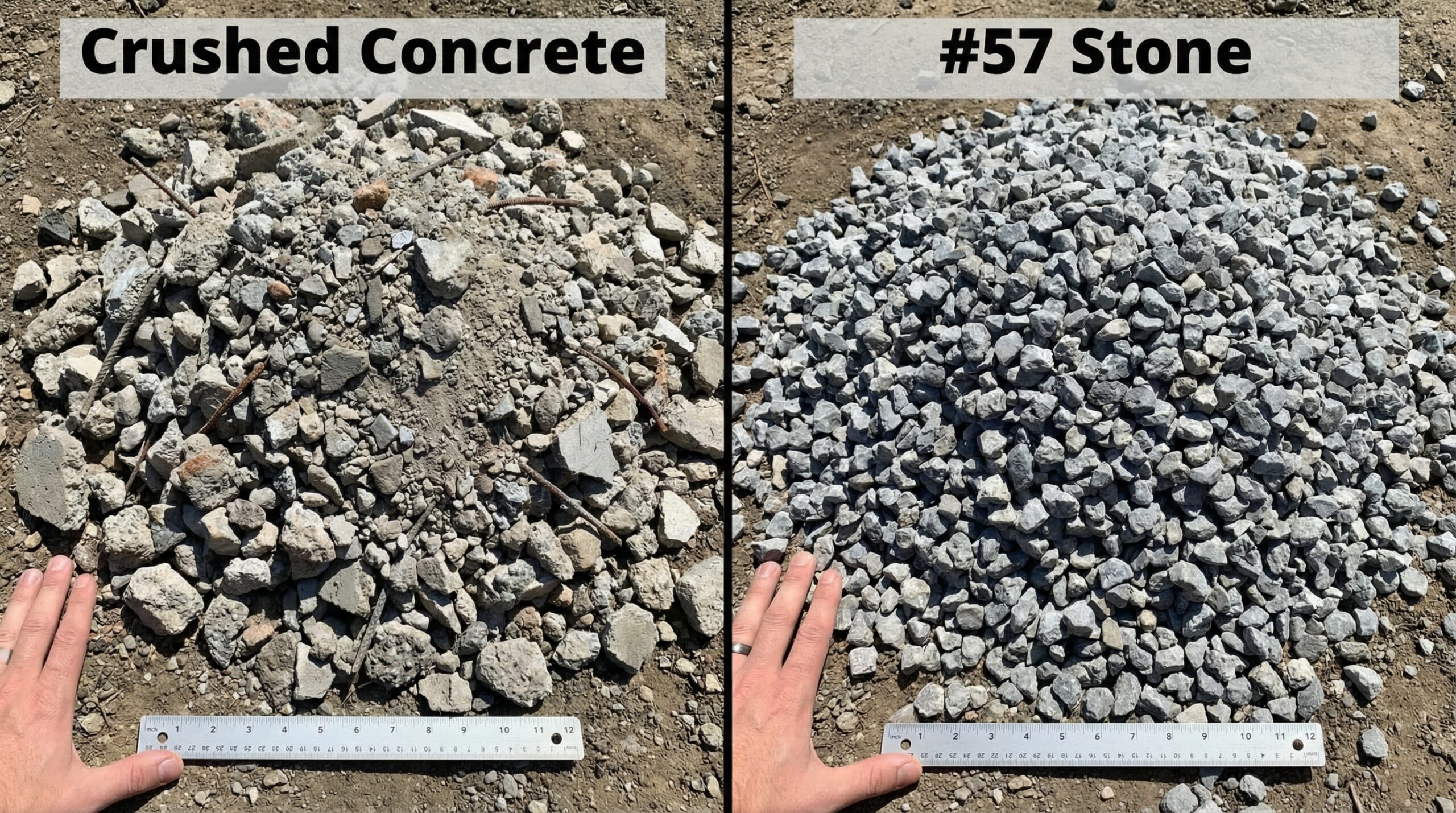 Crushed Concrete vs #57 Stone: Which Is Best for Your Driveway Project