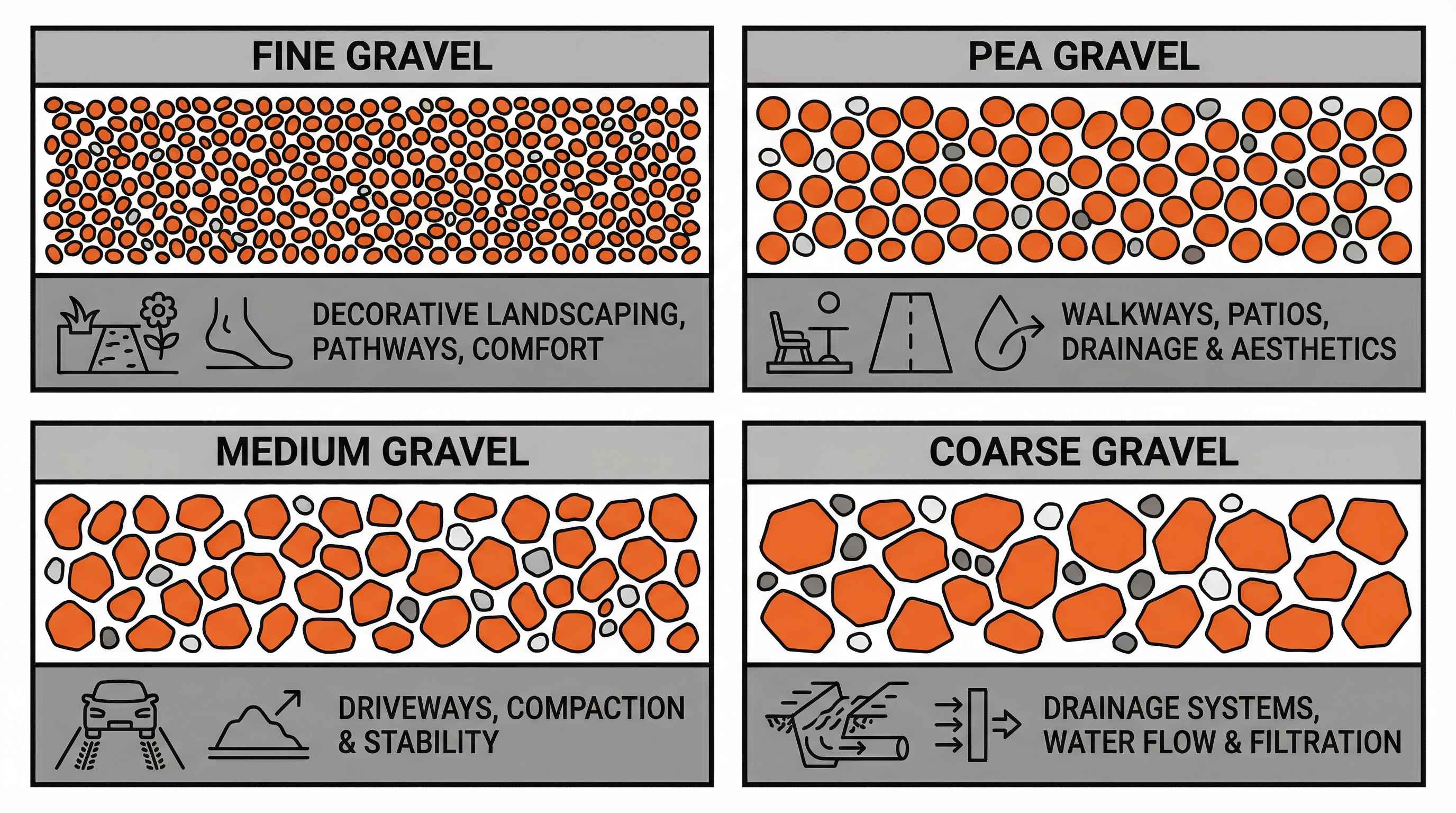 Gravel Size Chart and Guide: How to Choose the Right Gravel for Any Project