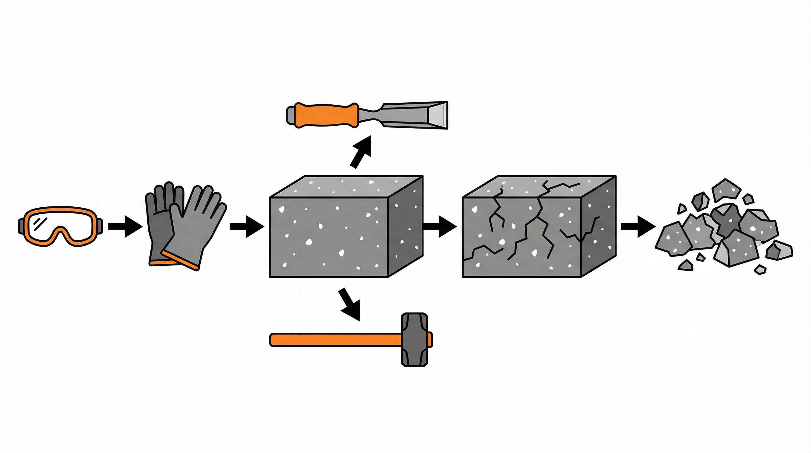 How to break concrete blocks at home