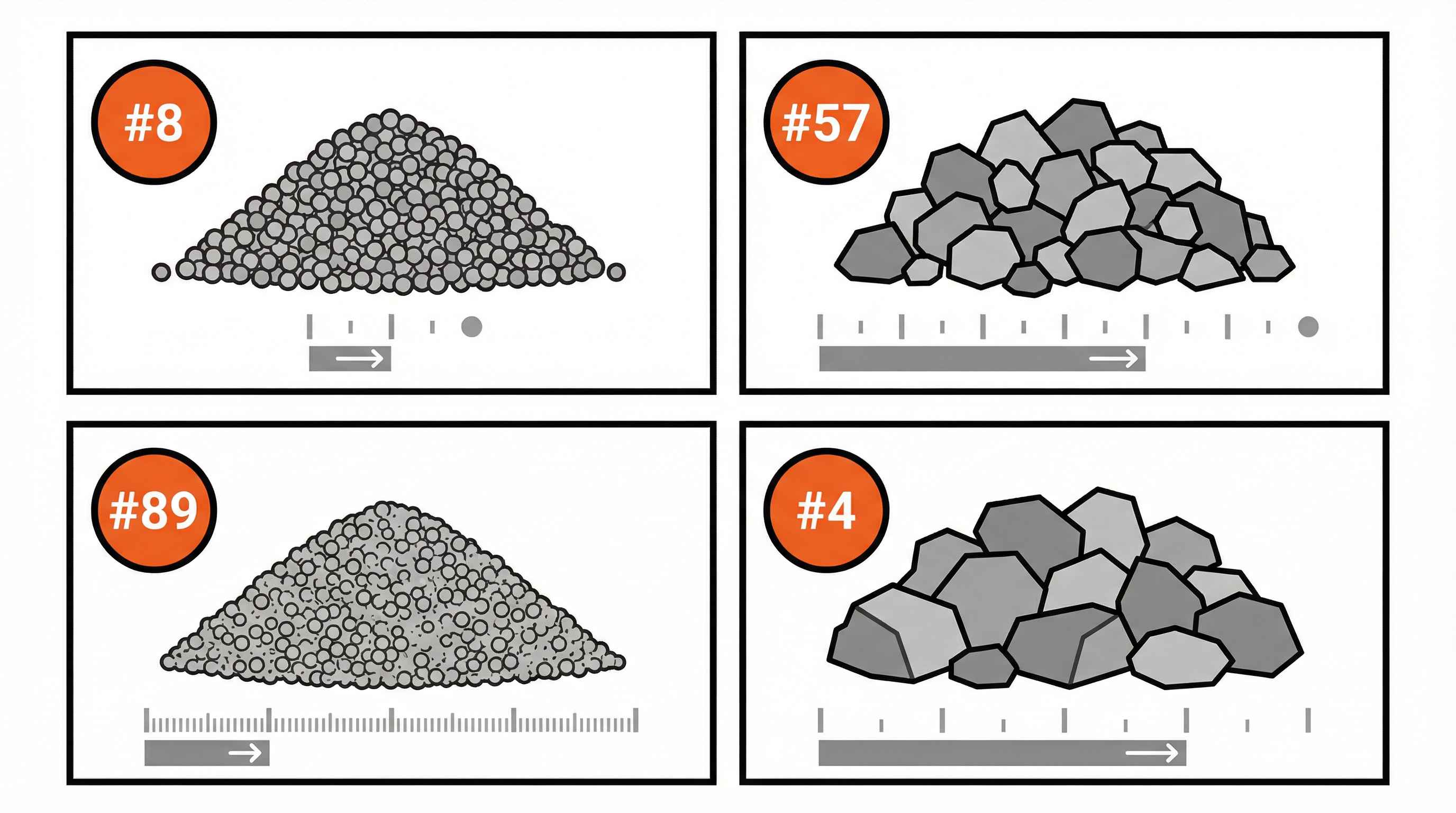 Limestone Aggregate Sizes Chart: Complete Guide to #8, #57, #89, and #4 Grades