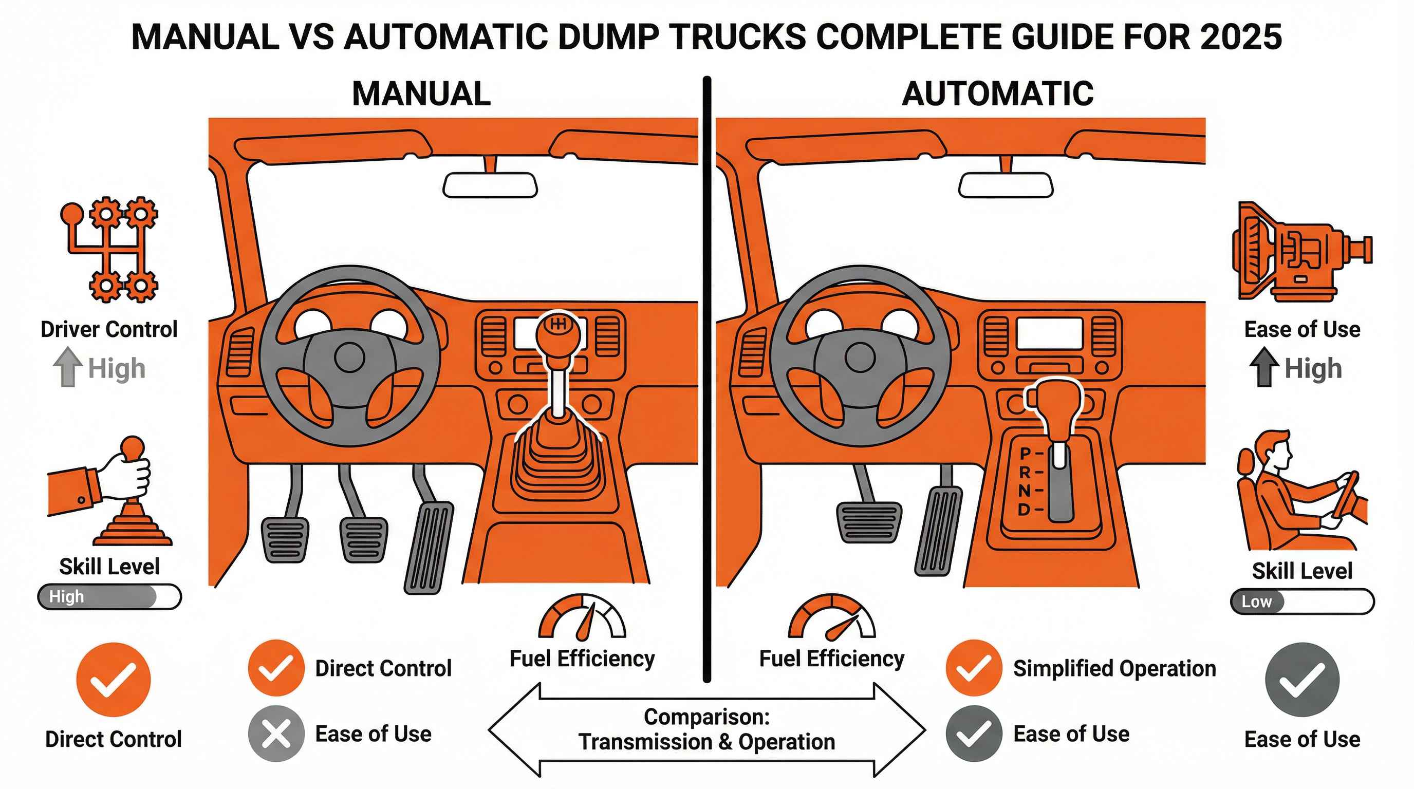 Manual vs Automatic Dump Trucks – Which Transmission Is Right for You