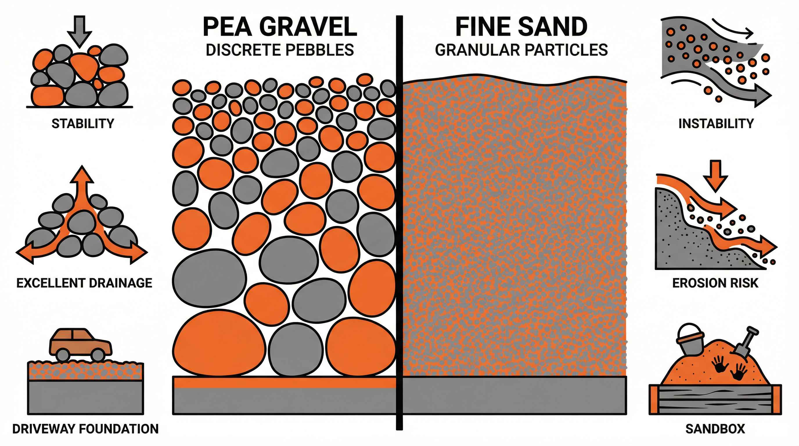 Pea Gravel vs Sand for Driveways and Landscaping 2025