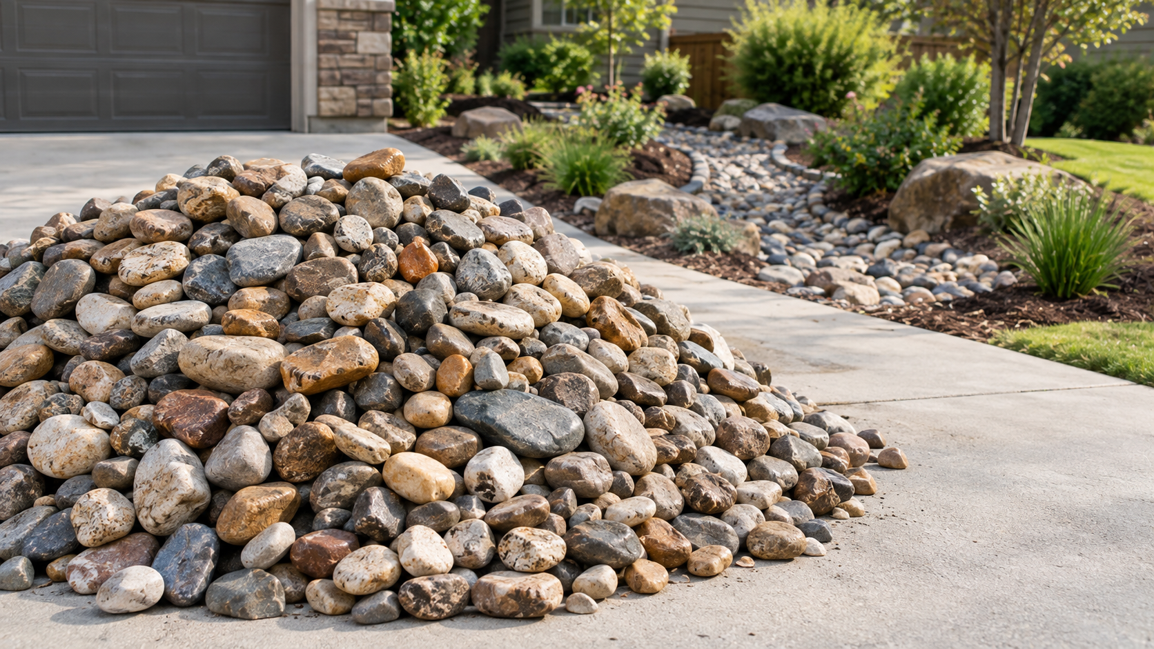 River Rock for Sale: Bulk Delivery by the Ton
