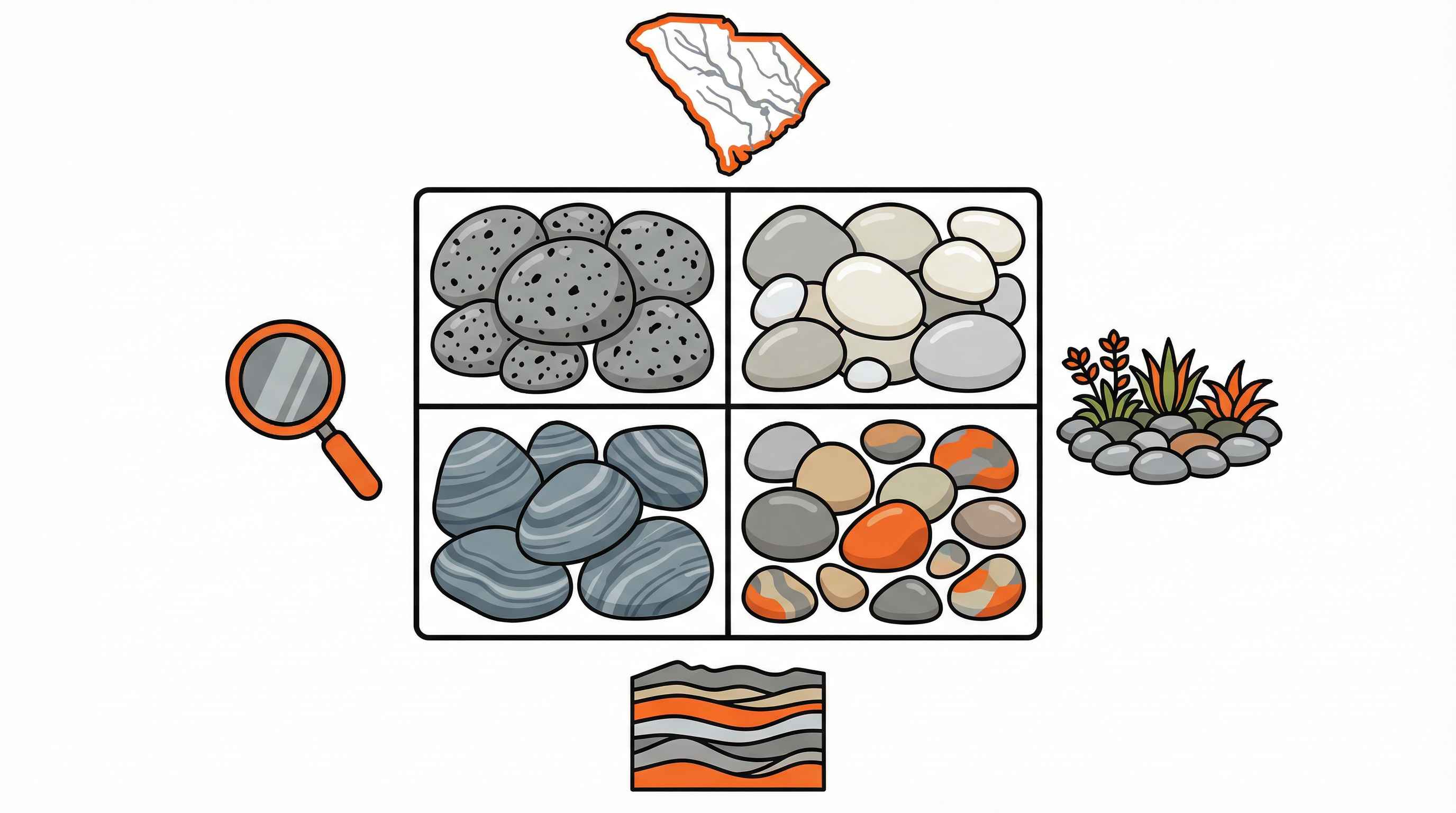 South Carolina River Rock: Identification, Types, Geology &#038; Landscaping Uses