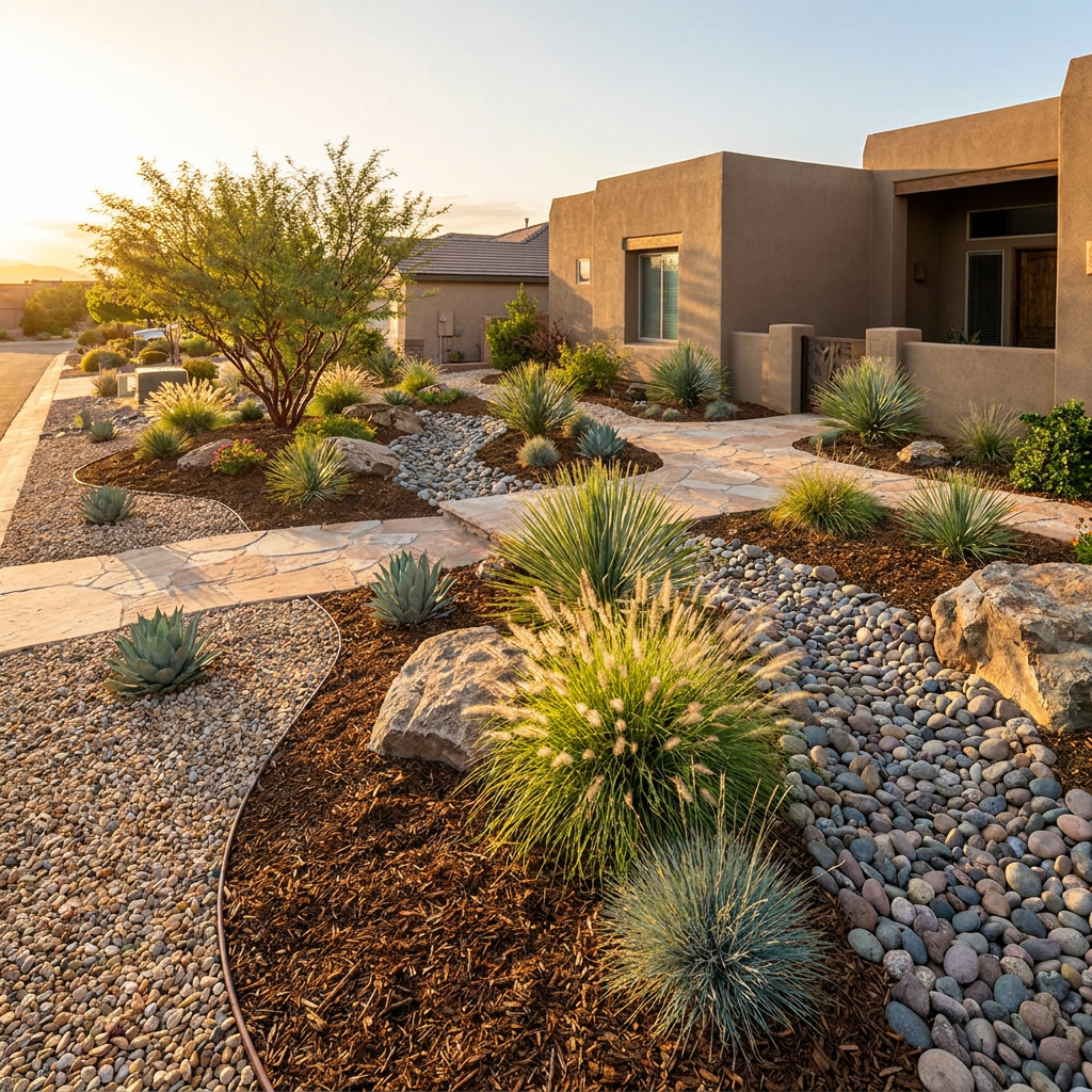 Water-Saving Landscaping Using Gravel and Mulch Combinations
