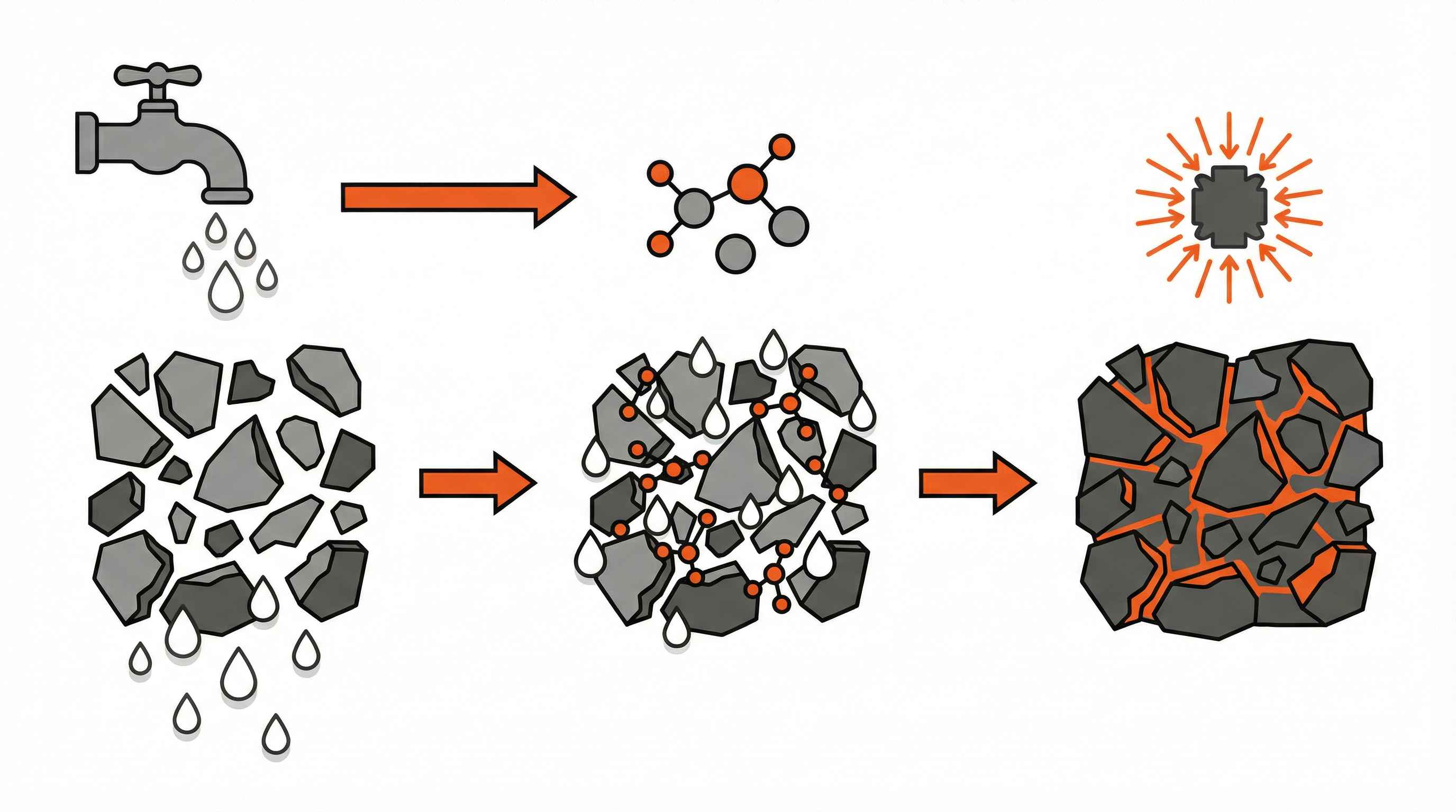 Will crushed concrete harden when exposed to water
