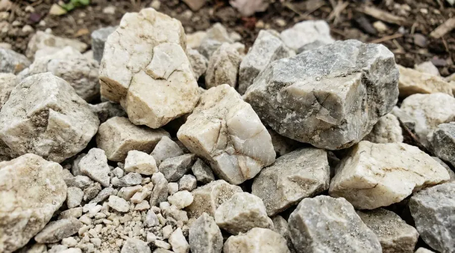 Close Up Limestone Mulch Texture Various Sizes Natural Colors