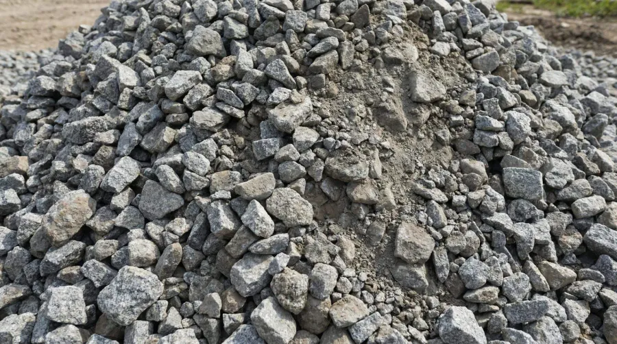 Type 2 gravel pile showing angular crushed stone pieces