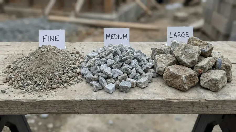 Comparison of different crushed concrete aggregate sizes for driveway