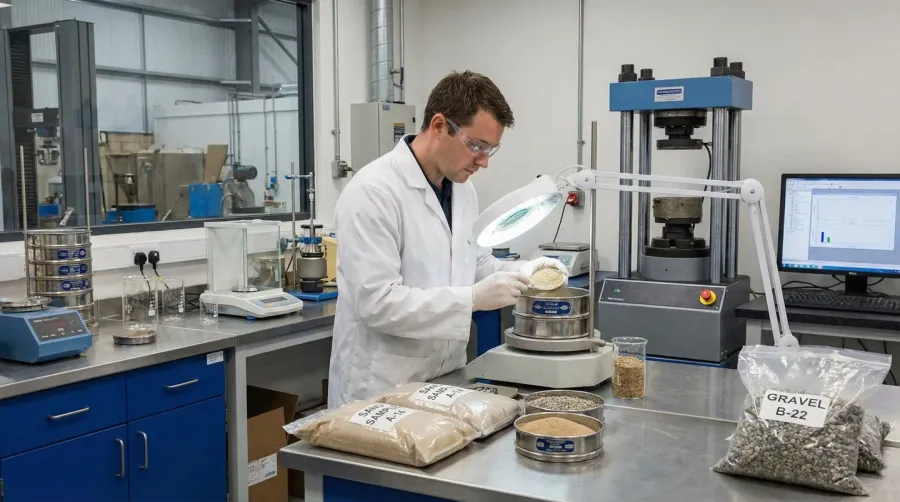Quality testing sand and gravel materials