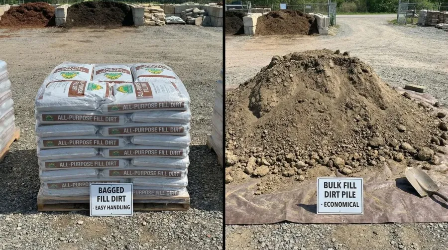 Comparison of bagged versus bulk fill dirt