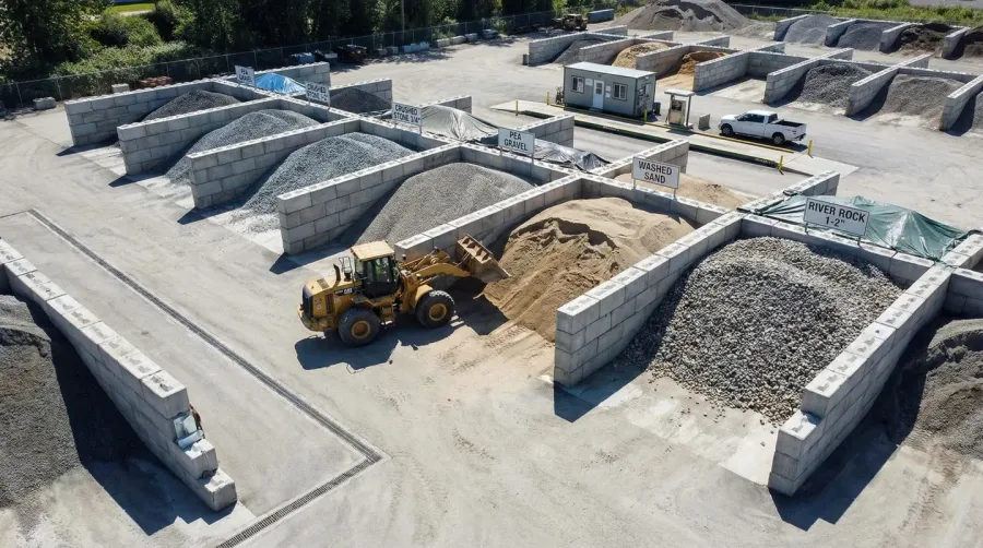 organized gravel storage area showing proper material management
