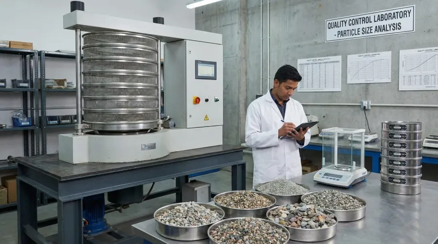 Professional sieve analysis equipment for gravel testing