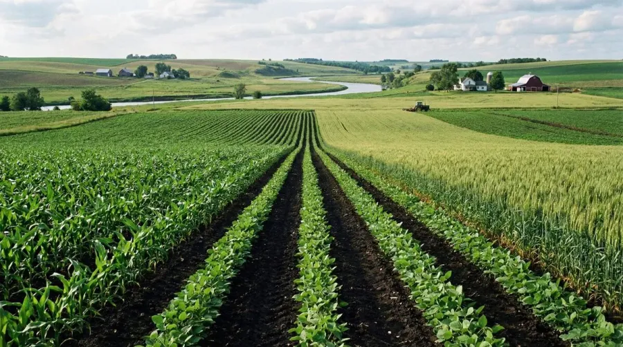 Silty loam soil in agricultural field