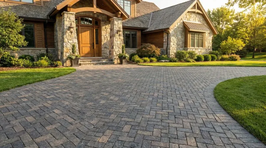 Beautiful residential property with granite driveway stones