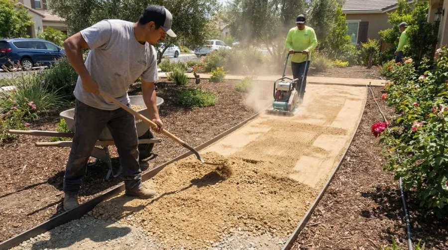 Decomposed granite walkway installation process