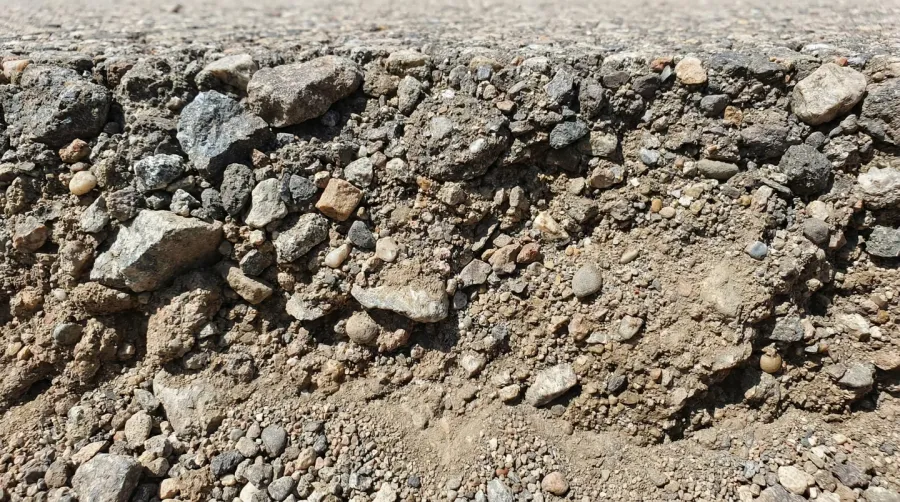 Flex base material close-up showing particle sizes