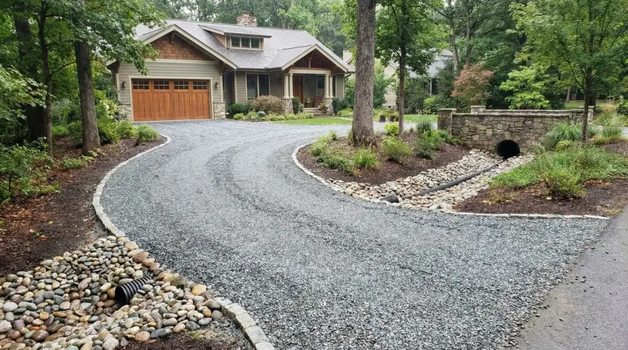 Gravel Driveway Showing Excellent Drainage Properties