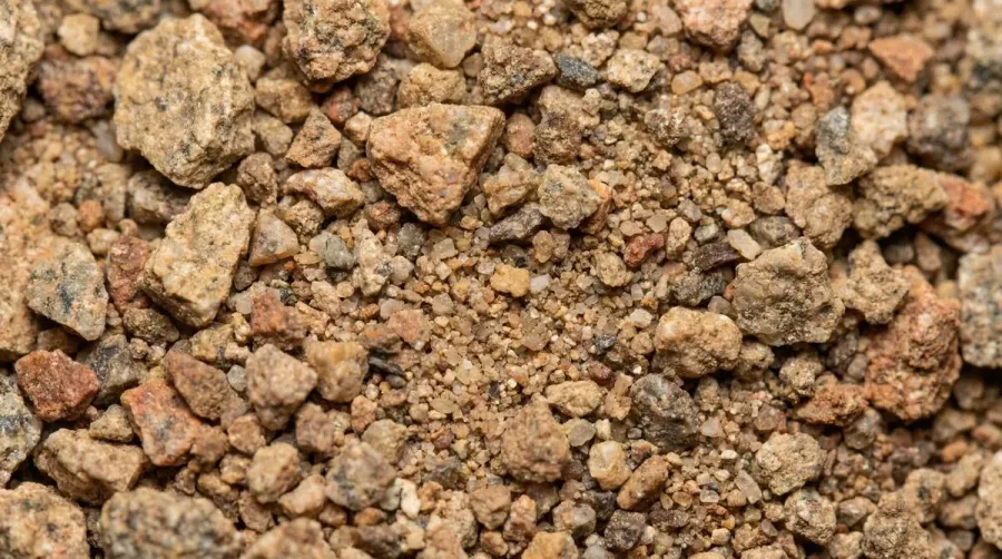 Close-up view of decomposed granite texture showing fine granular particles