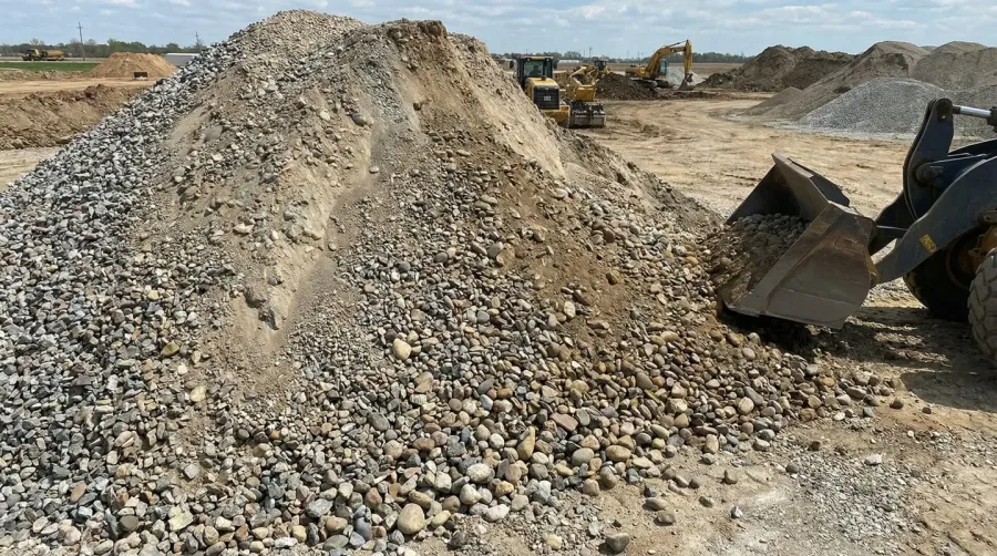 ABC gravel pile at construction site