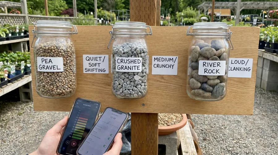 comparison of different gravel types showing noise levels