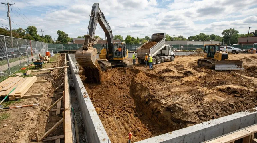 Fill Dirt Being Used For Foundation Construction