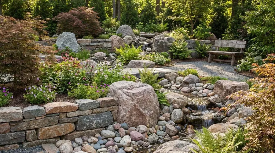 Granite landscaping rock outdoor garden display