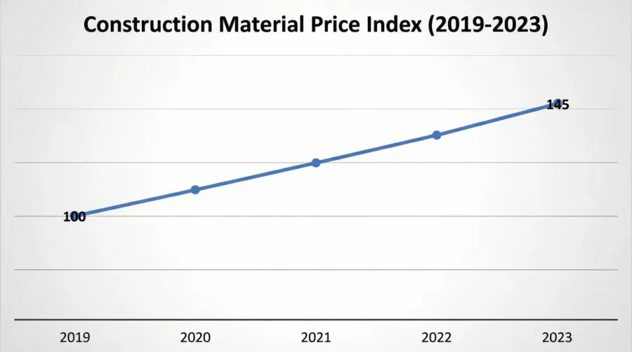 Construction market trends analysis with charts and graphs showing pricing data