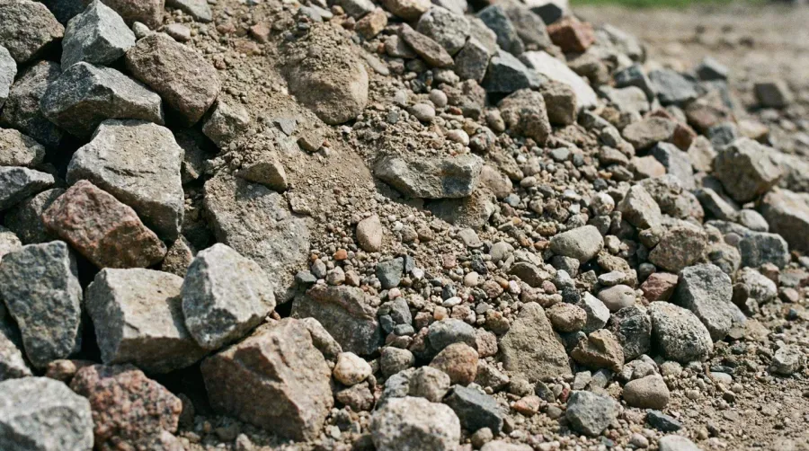 Number 3 gravel pile showing particle size and texture