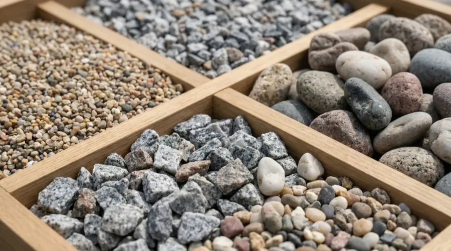 High-quality gravel samples showing different sizes and textures