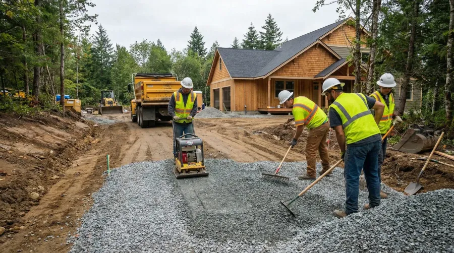 Gravel driveway installation process