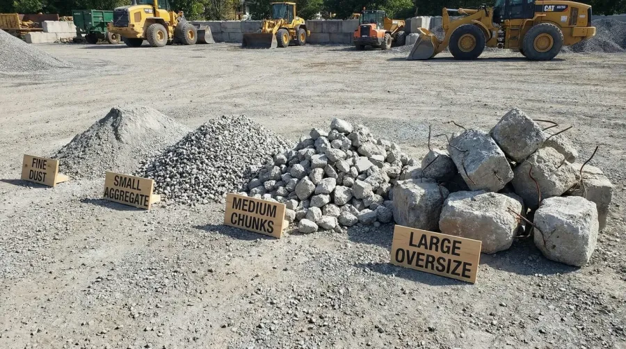 Crushed concrete different sizes comparison chart