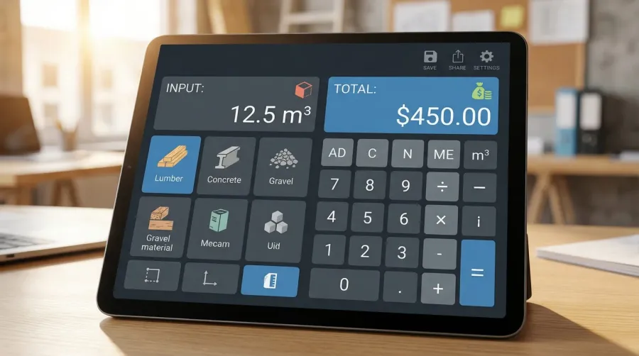 Screenings calculator interface showing measurements and calculations