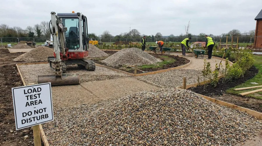 Pea gravel load capacity construction project