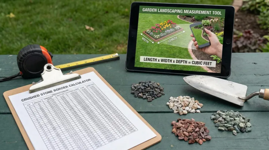 Crushed Stone Flower Bed Border Calculator