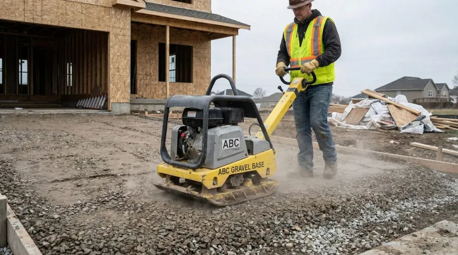 ABC gravel installation compacting driveway