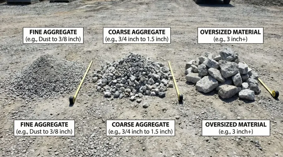 Different Sizes Crushed Concrete Comparison