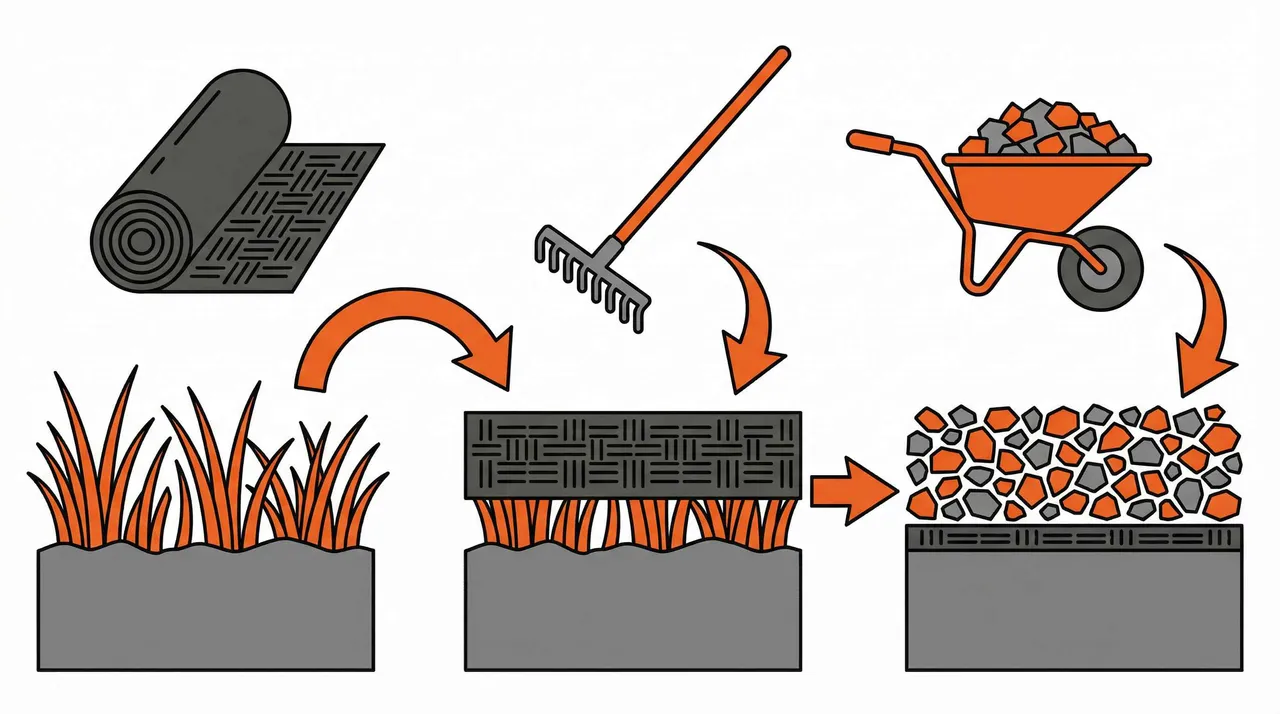 How to Put Gravel Over Grass Without Removing It