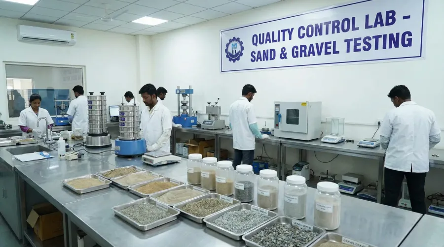 Quality sand and gravel testing facility