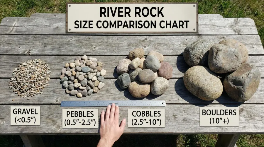 River Rock Size Comparison Pricing Chart