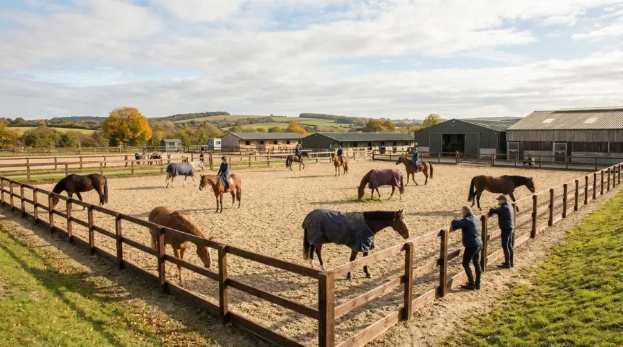 Completed horse paddock with horses using the surface safely