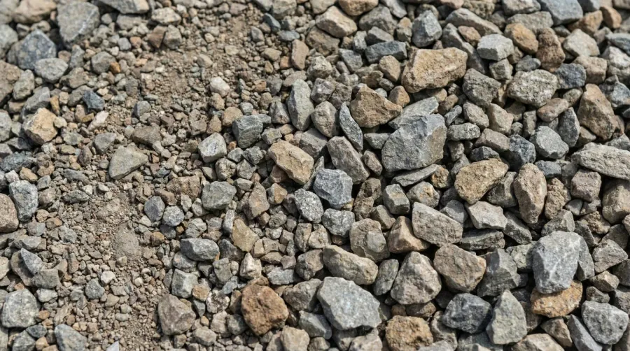 Class 5 gravel close up showing particle size gradation