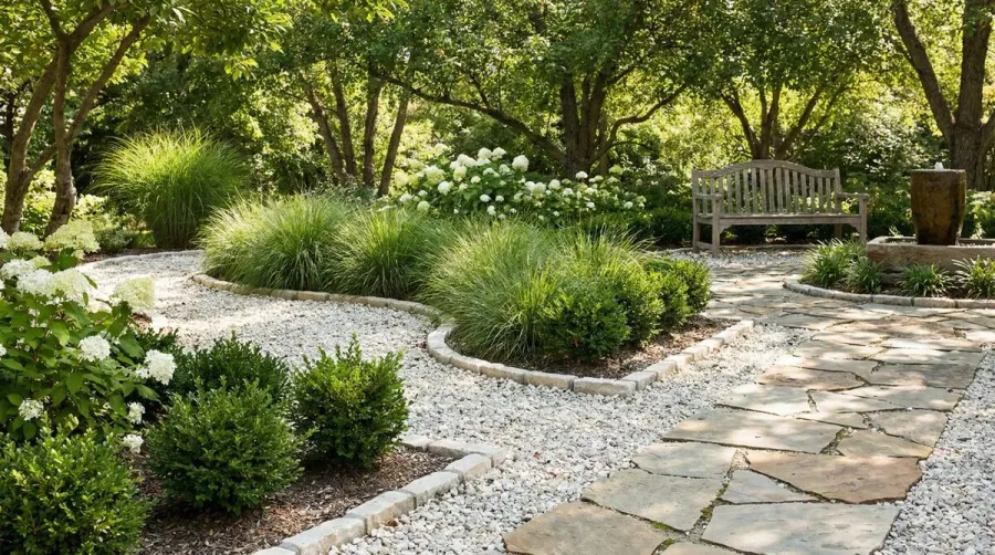 Limestone Mulch Landscaping Garden Path Elegant Design