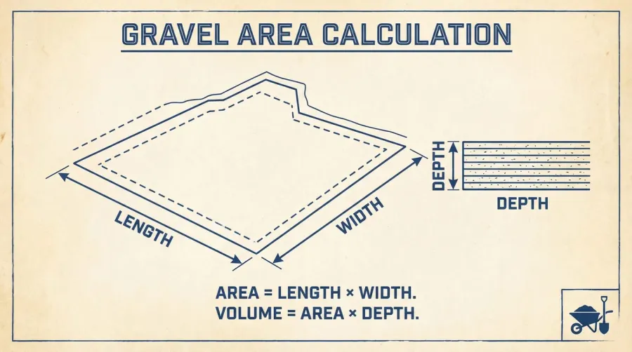 Gravel calculator measurement diagram