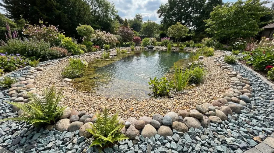 pond-with-beautiful-gravel-border-showing-different-types-of-stones