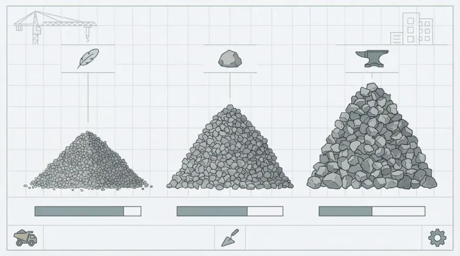 Crushed concrete weight comparison chart