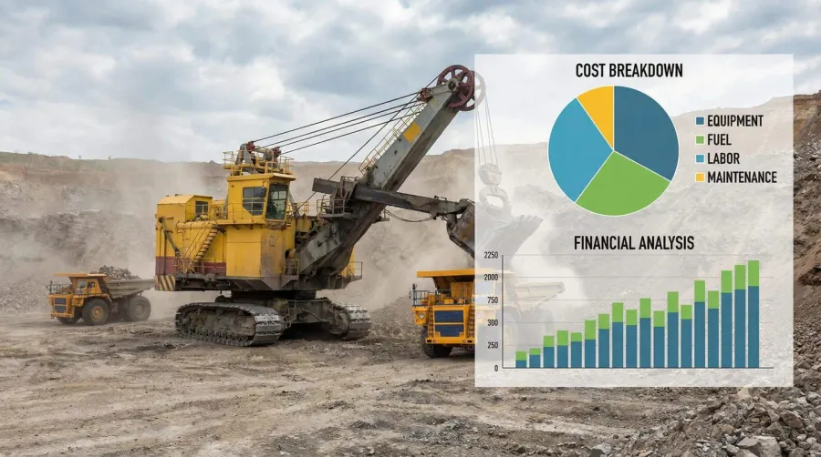 Quarry equipment with cost breakdown charts